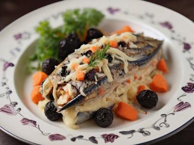 Рецепт скумбрии в духовке с черносливом, луком и майонезом: Вкусный ужин за 30 минут